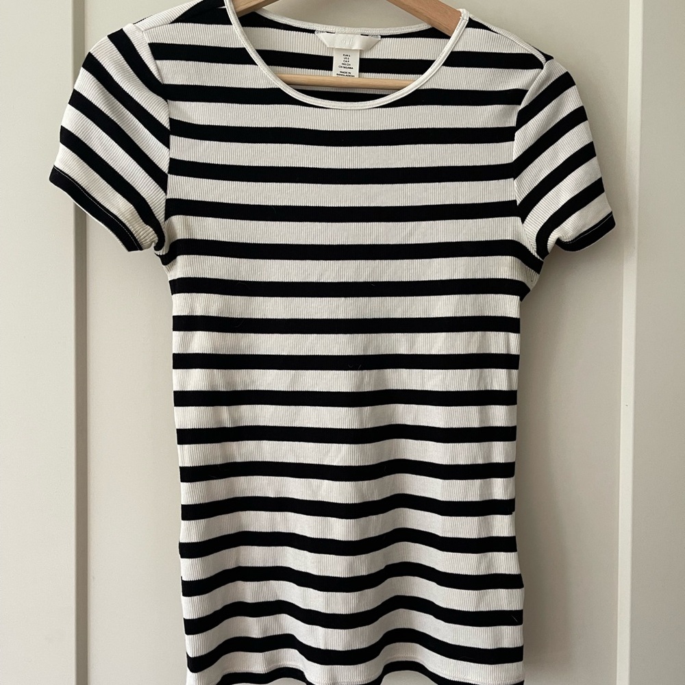 Black and White Striped Tee